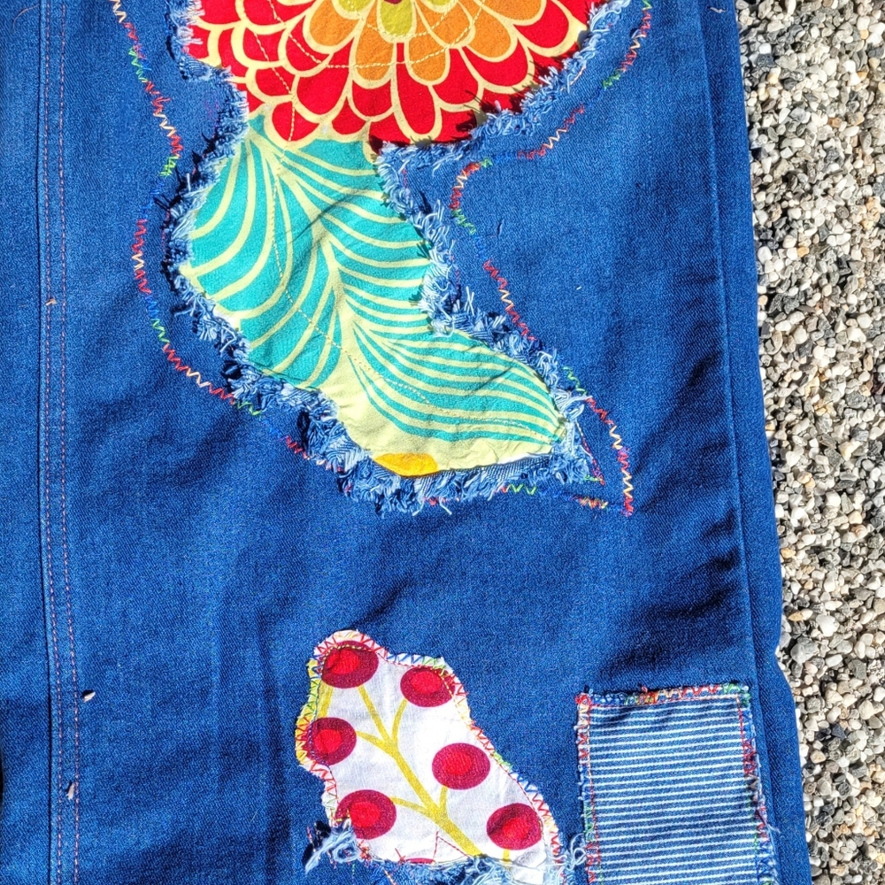 Womens Custom Handcrafted Patchwork Jeans By Thre… - image 8